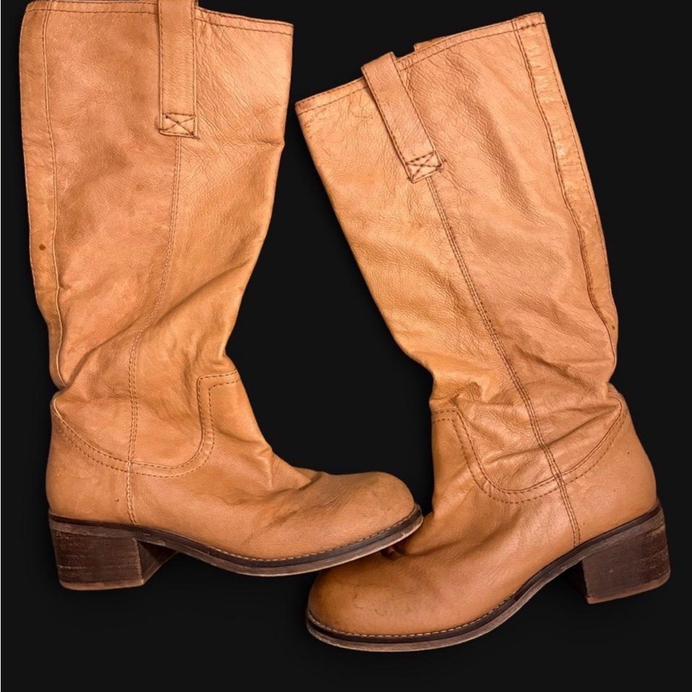 Steve Madden Tan Leather Mid-Calf Boots